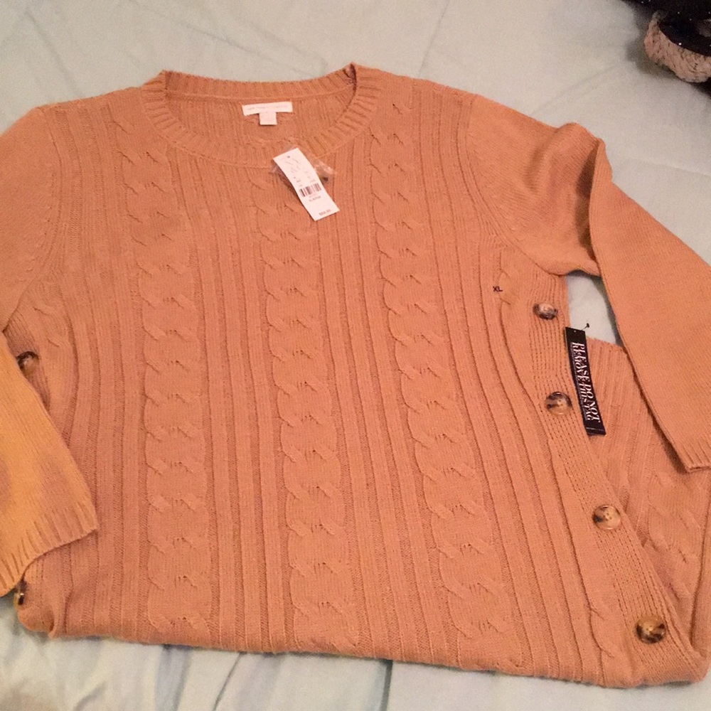 Sweater dress with buttons down the sides